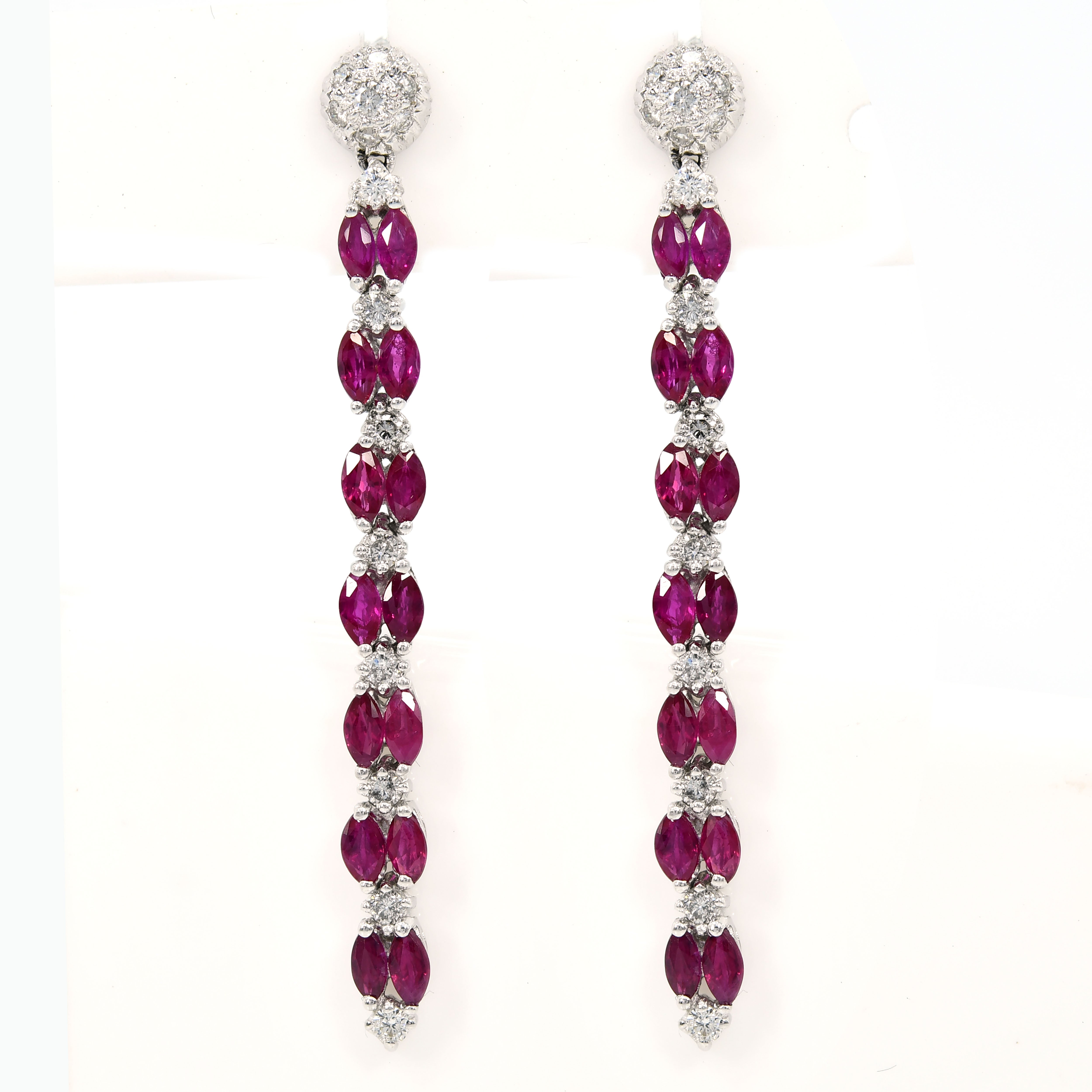 Royal Ruby and Diamond Necklace Set in 18k White Gold