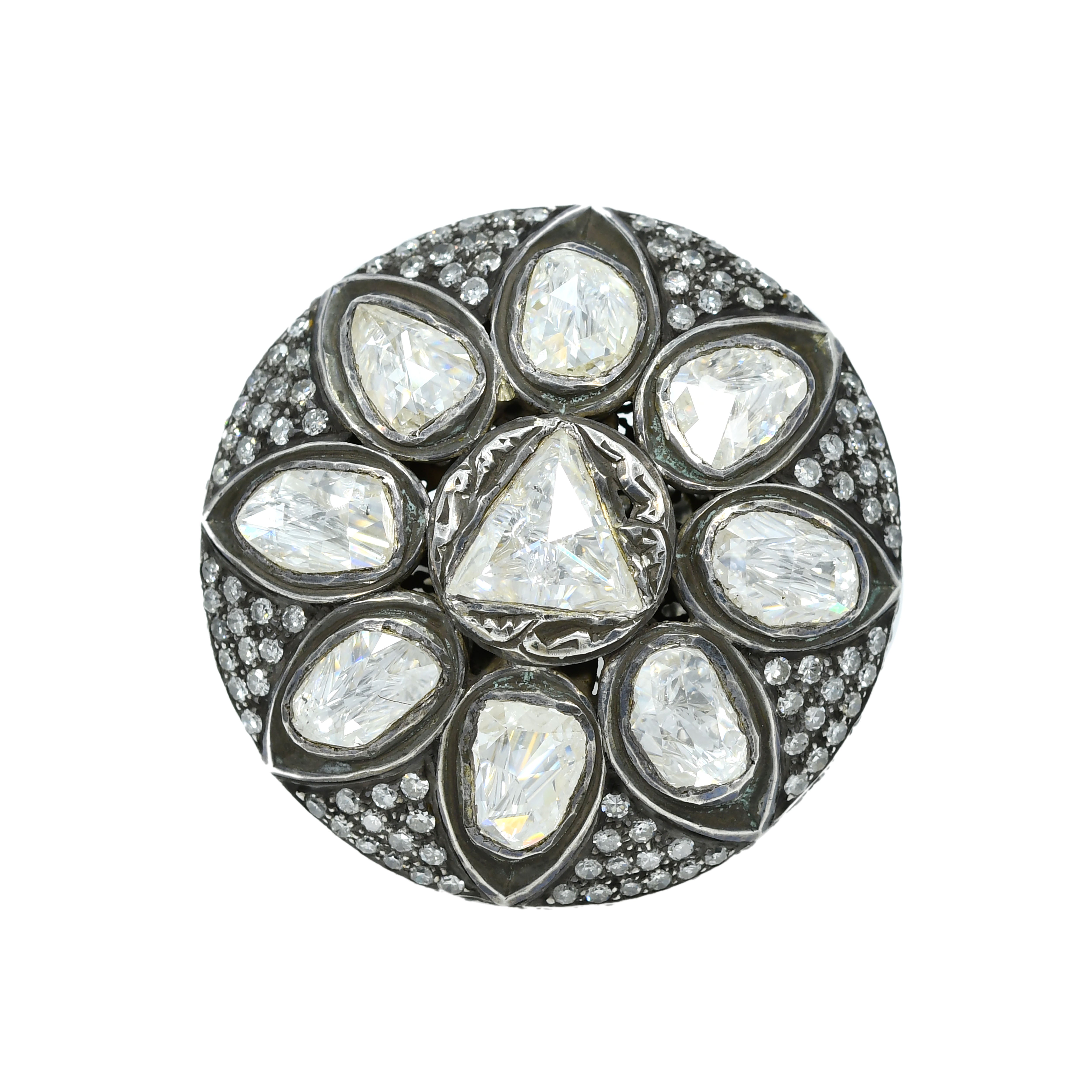 Bloom Fancy Diamond Ring - Yellow Gold & Silver