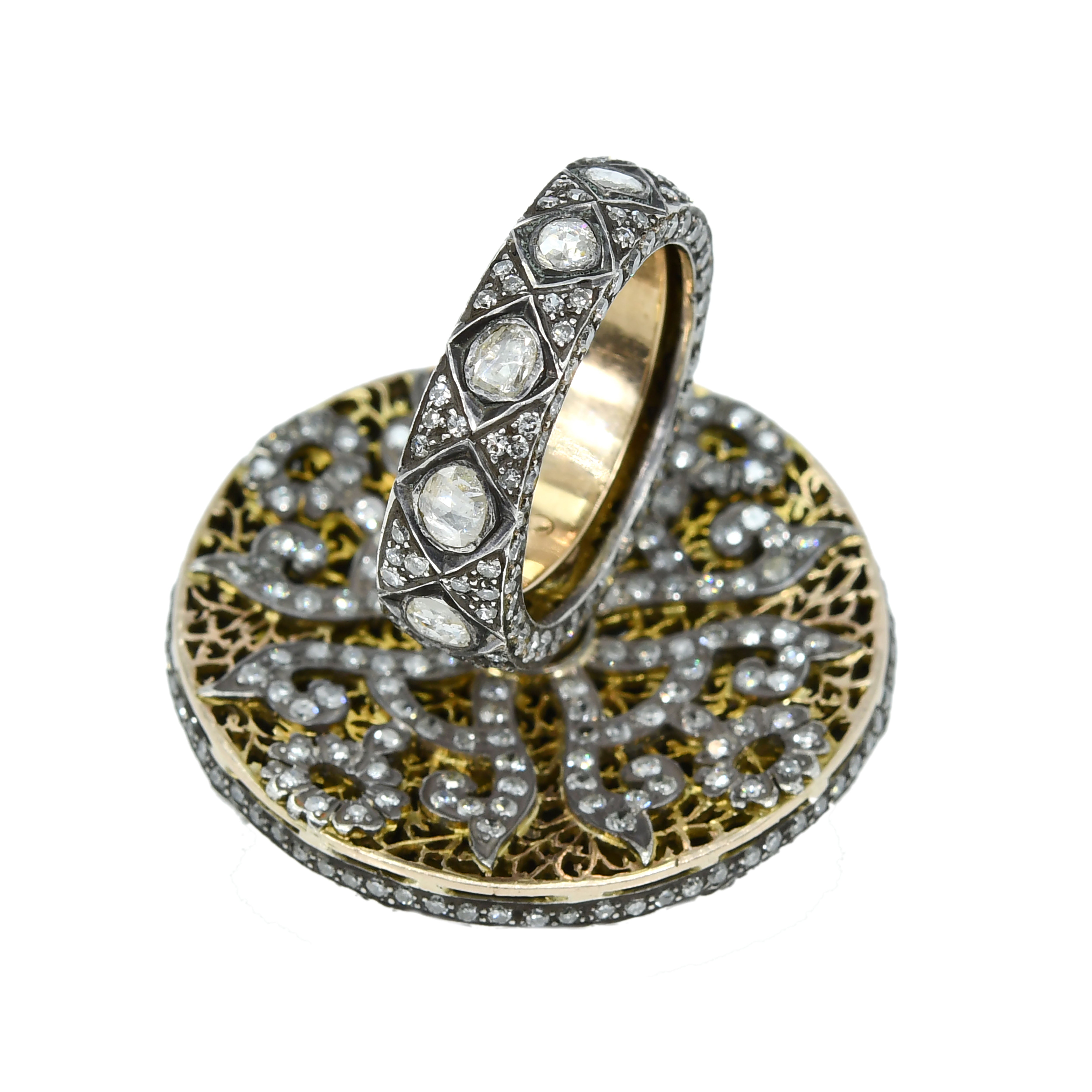 Bloom Fancy Diamond Ring - Yellow Gold & Silver