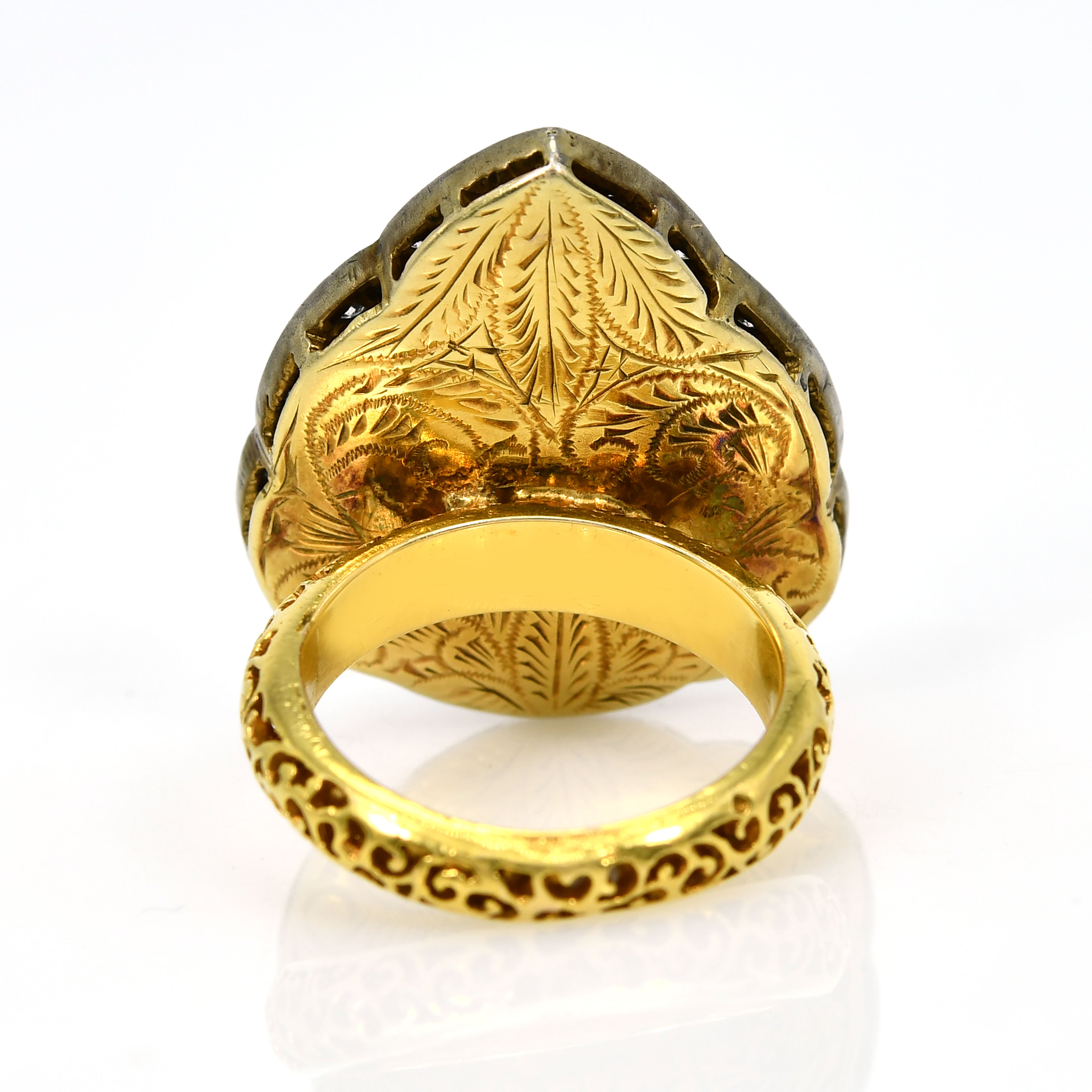 Decadence Fancy & Round Diamond Ring - Yellow Gold & Silver