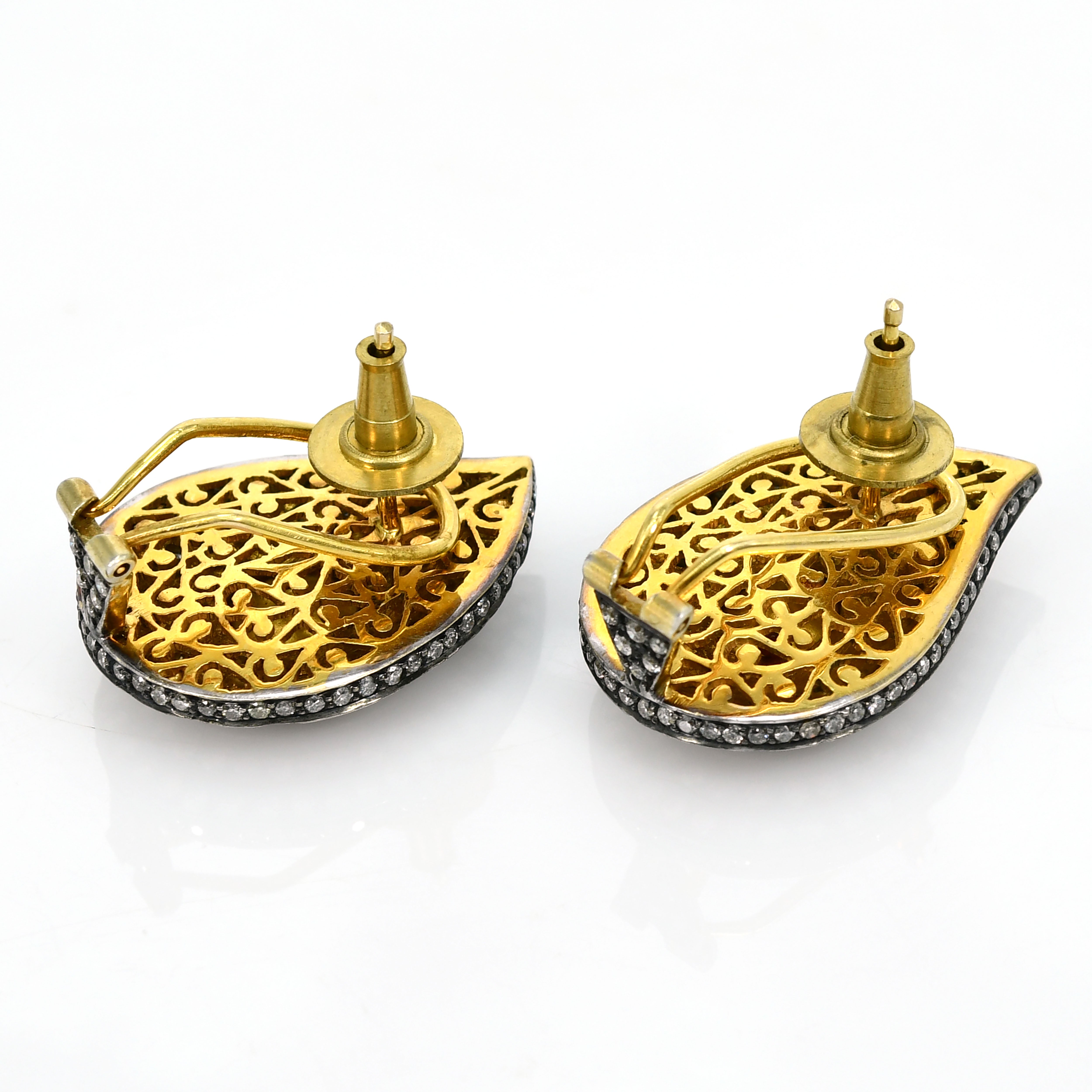 18k White Gold Round Diamond Earrings